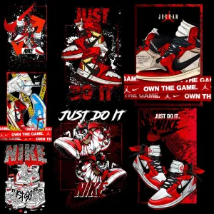 7 Shoes Brand Swoosh Streetwear Designs Bundle PNG   PSD