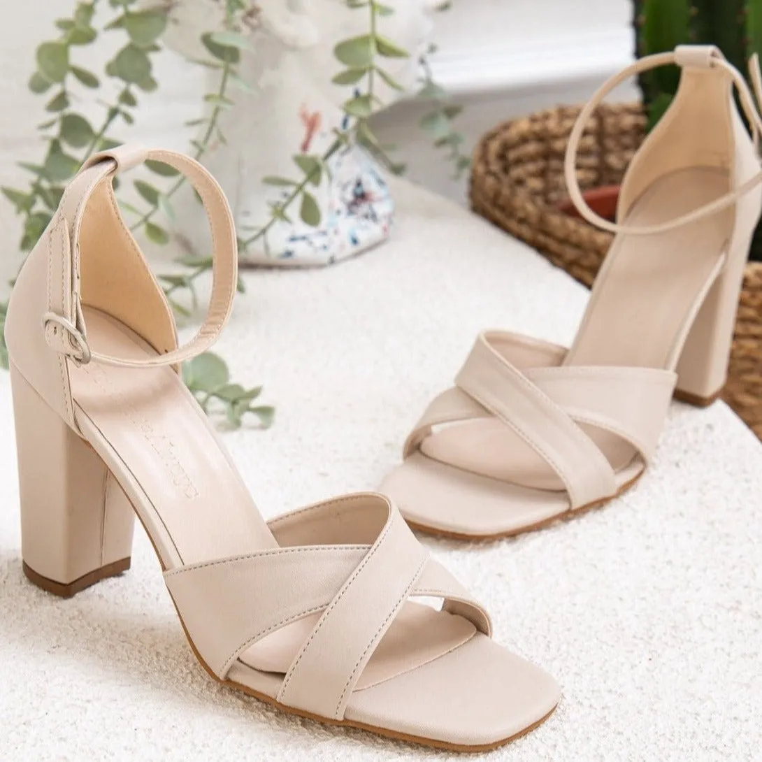 Amelia - Beige Heels