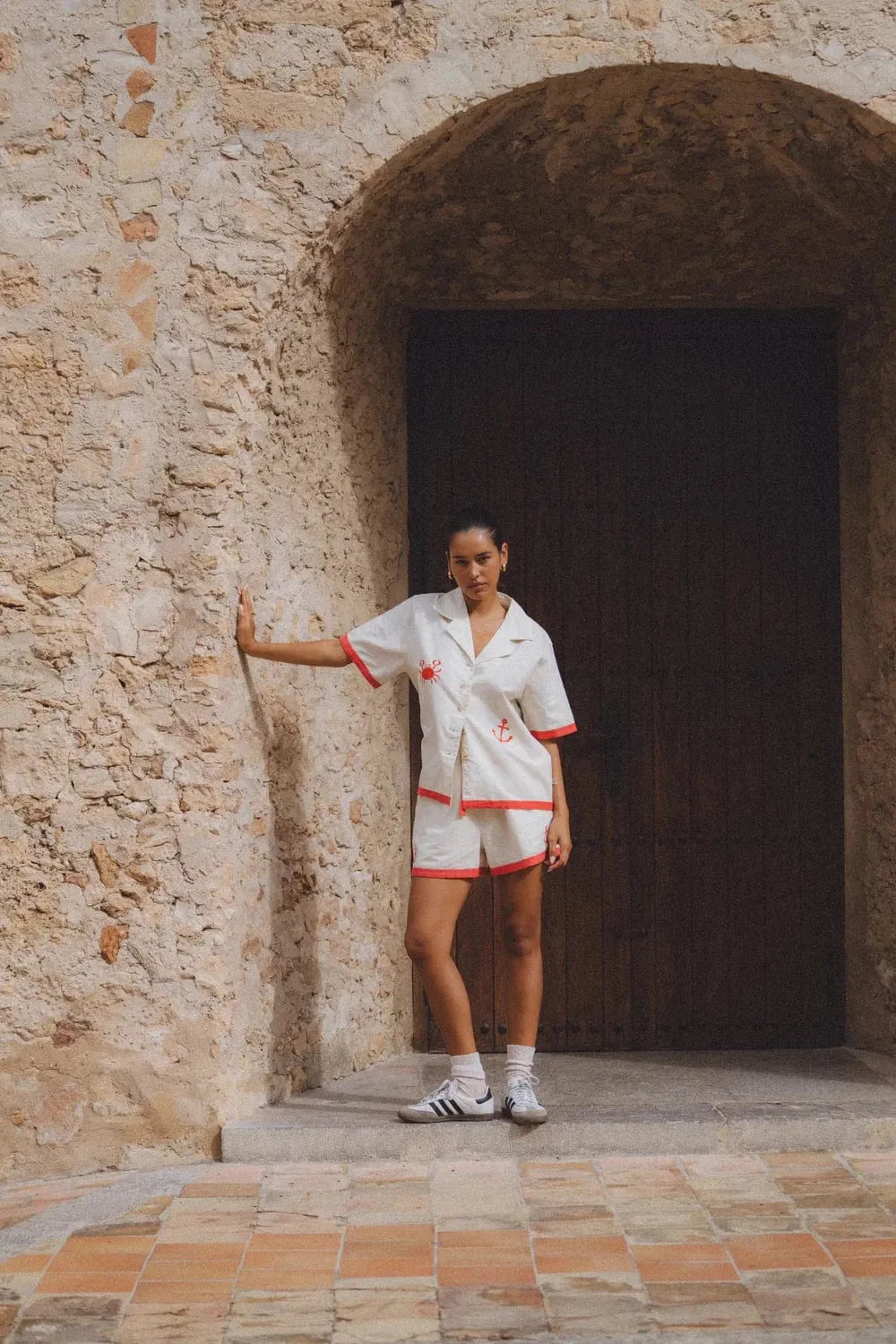 Araminta James | Del Mar Shirt Set Lobster Red
