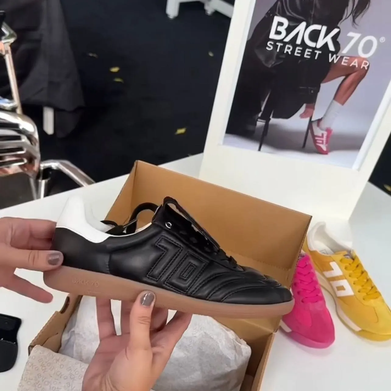 Back 70 Streetwear Fluffy Sneakers in Black
