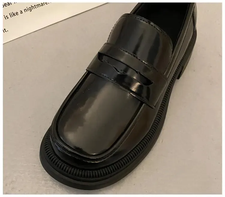 Brown Loafers women Round Toe Japanese shoes Girls Round Toe JK Uniform Shoes Women Retro Platform Lolita Cosplay Shoes size 42