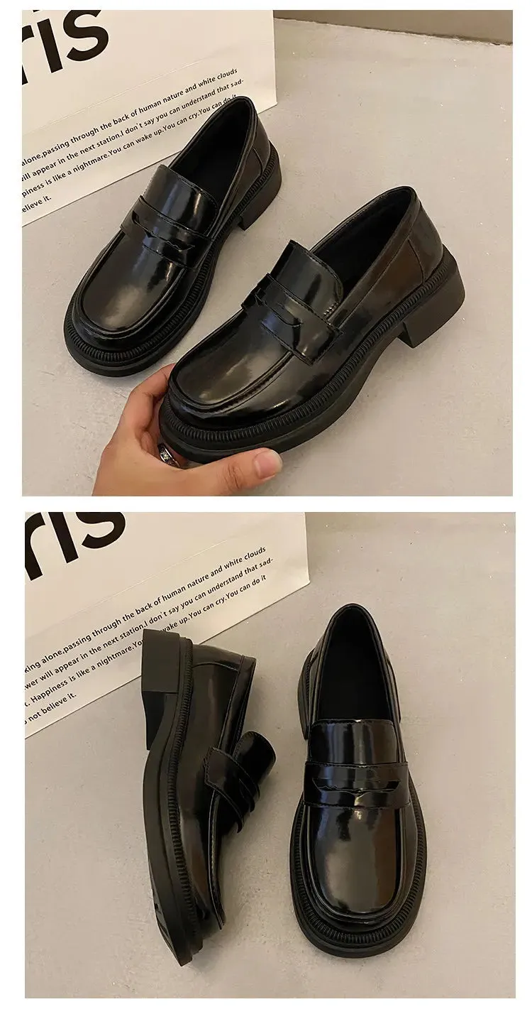 Brown Loafers women Round Toe Japanese shoes Girls Round Toe JK Uniform Shoes Women Retro Platform Lolita Cosplay Shoes size 42