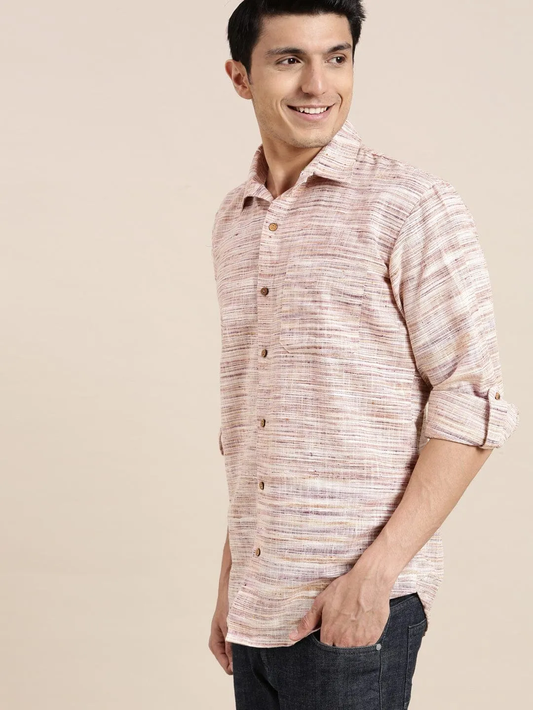 Brown Texture Men Shirt