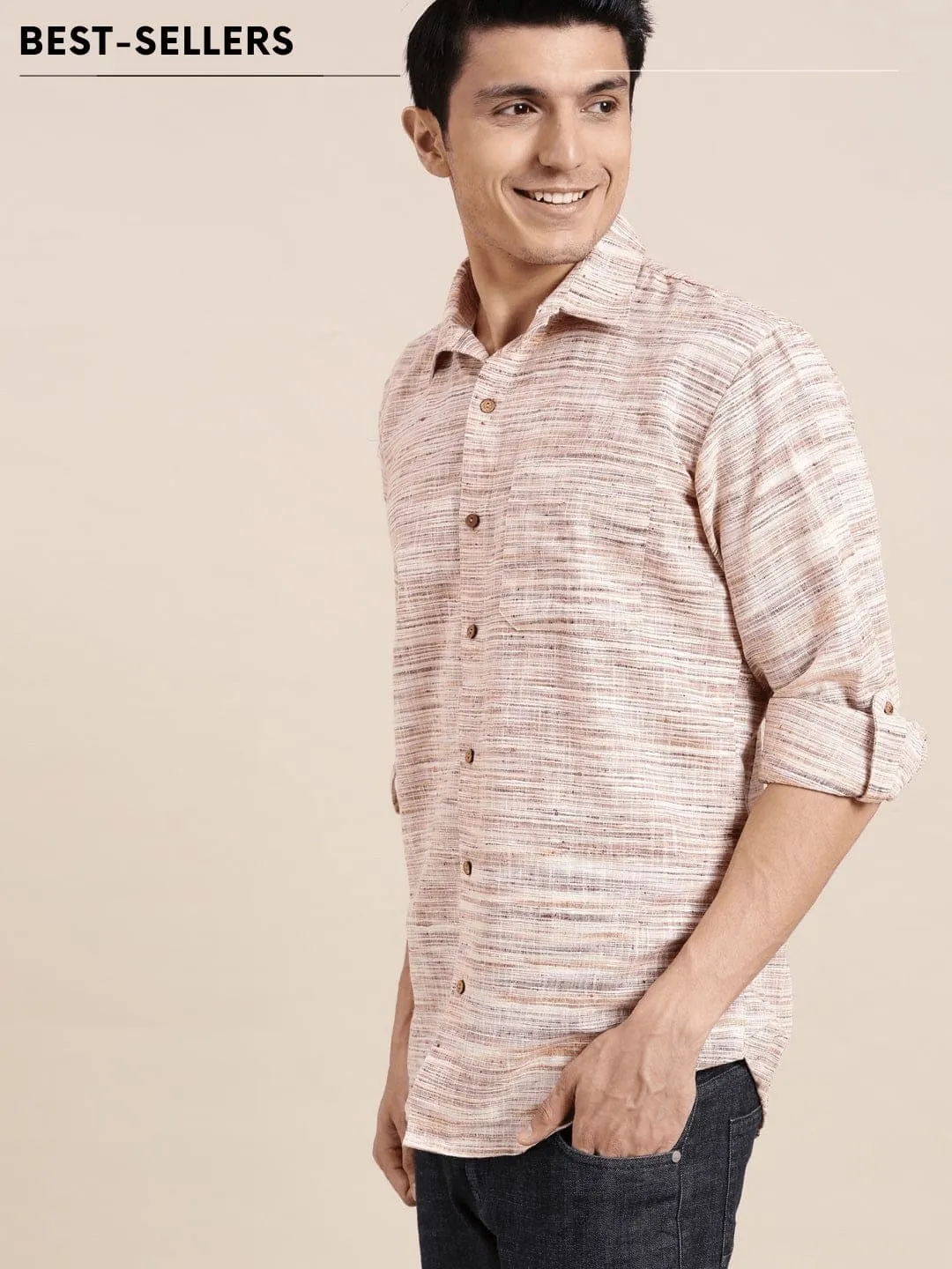 Brown Texture Men Shirt