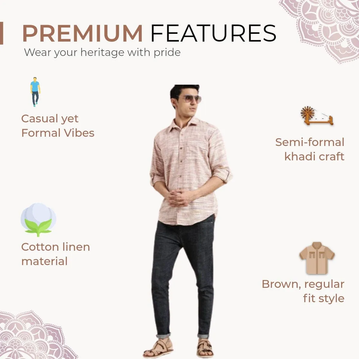 Brown Texture Men Shirt