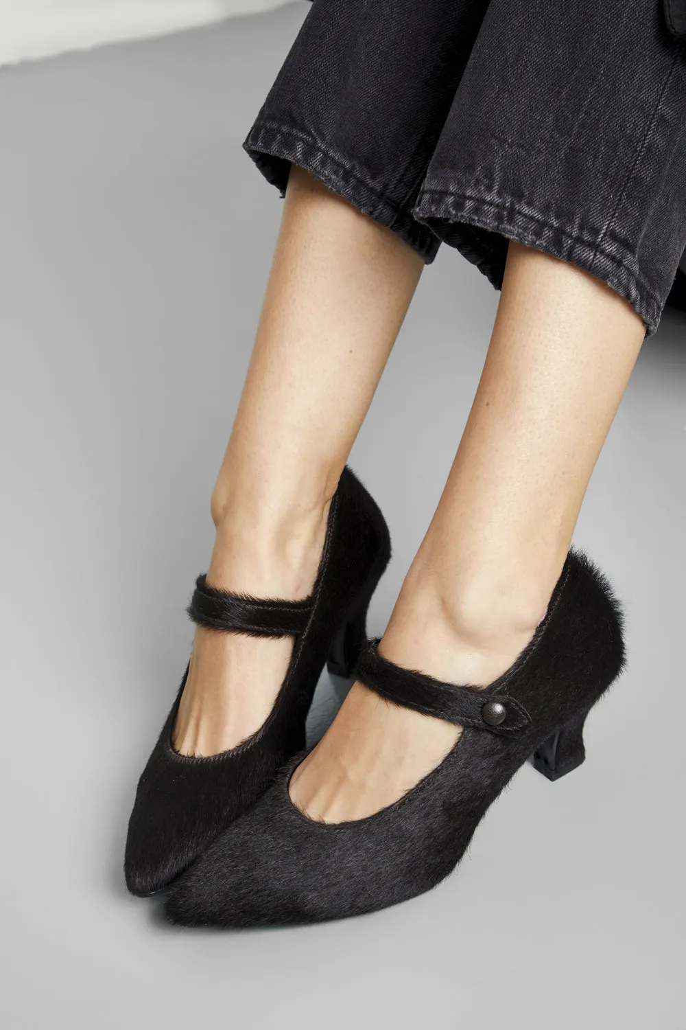 Carmen Pumps in Chocolate Calf Hair