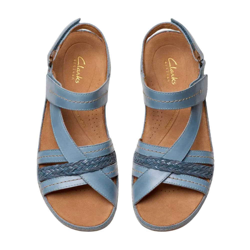 Clarks Cecily Strap Blue Combination Sandal (Women's)