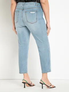 Classic Fit Distressed Boyfriend Jean | Dark Medium Wash