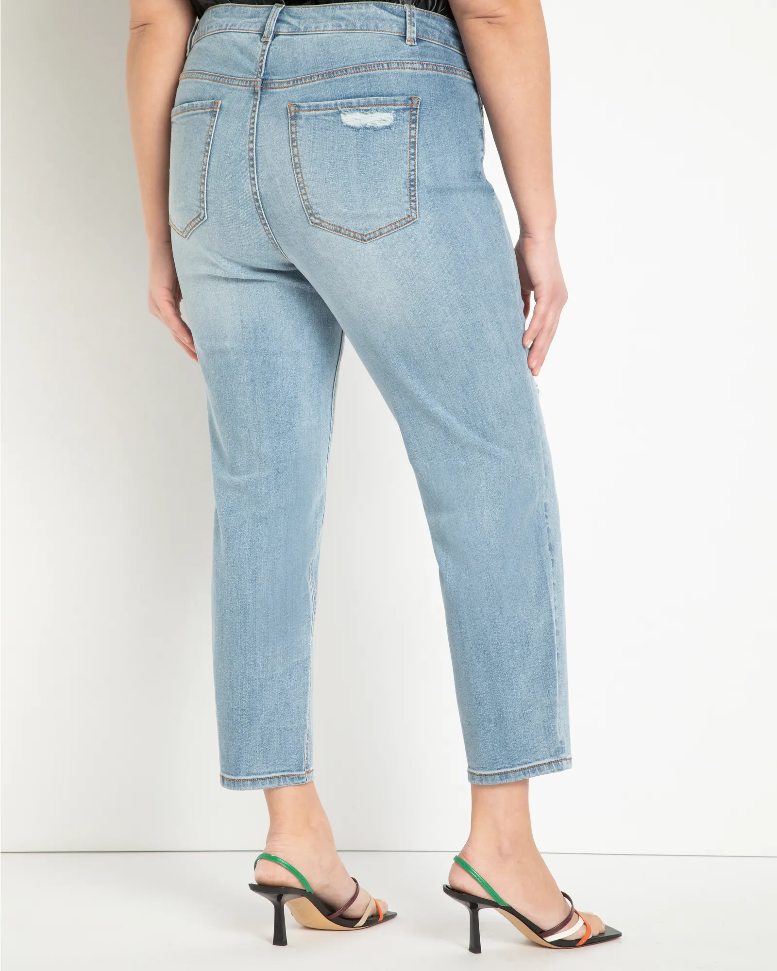Classic Fit Distressed Boyfriend Jean | Dark Medium Wash