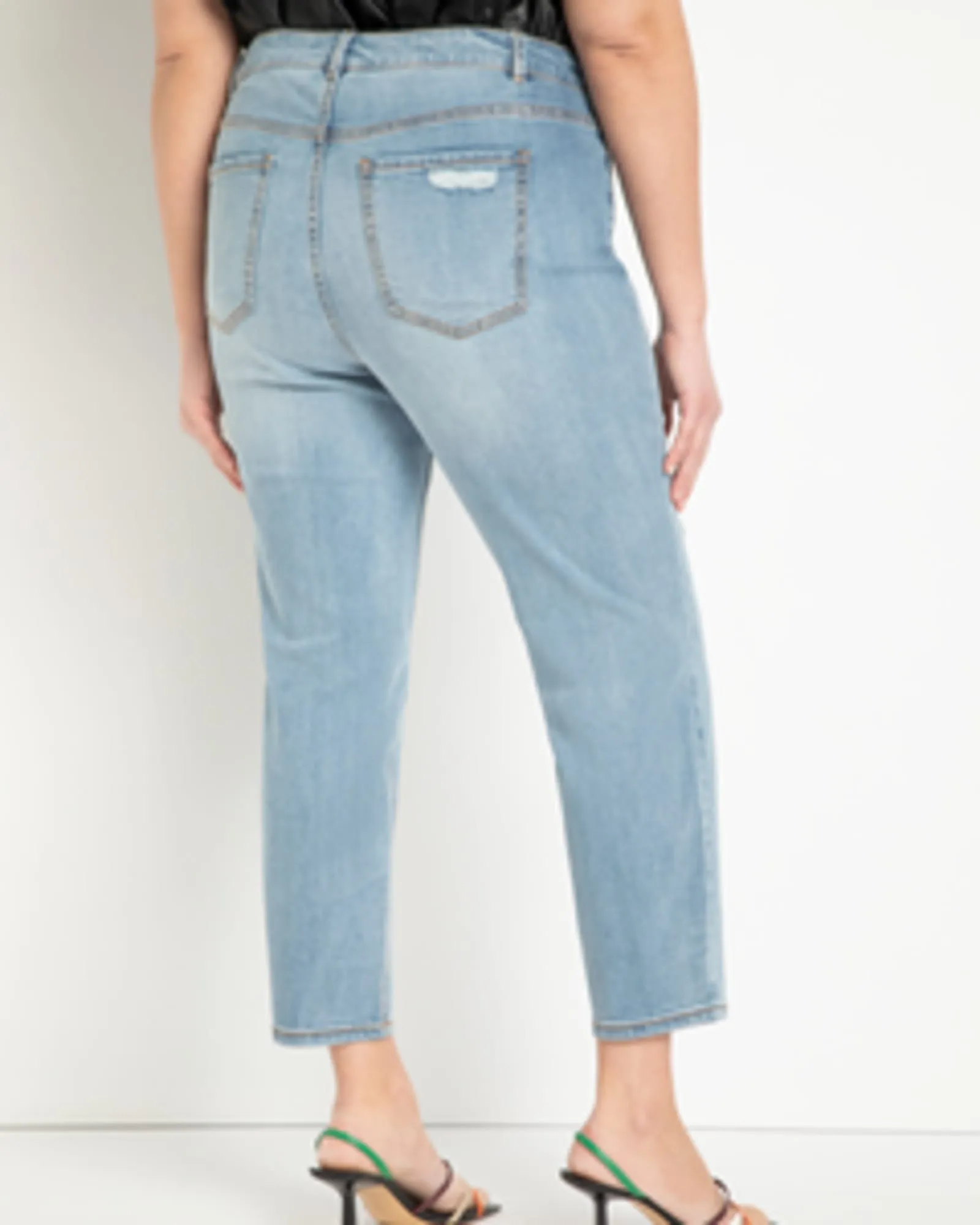 Classic Fit Distressed Boyfriend Jean | Dark Medium Wash