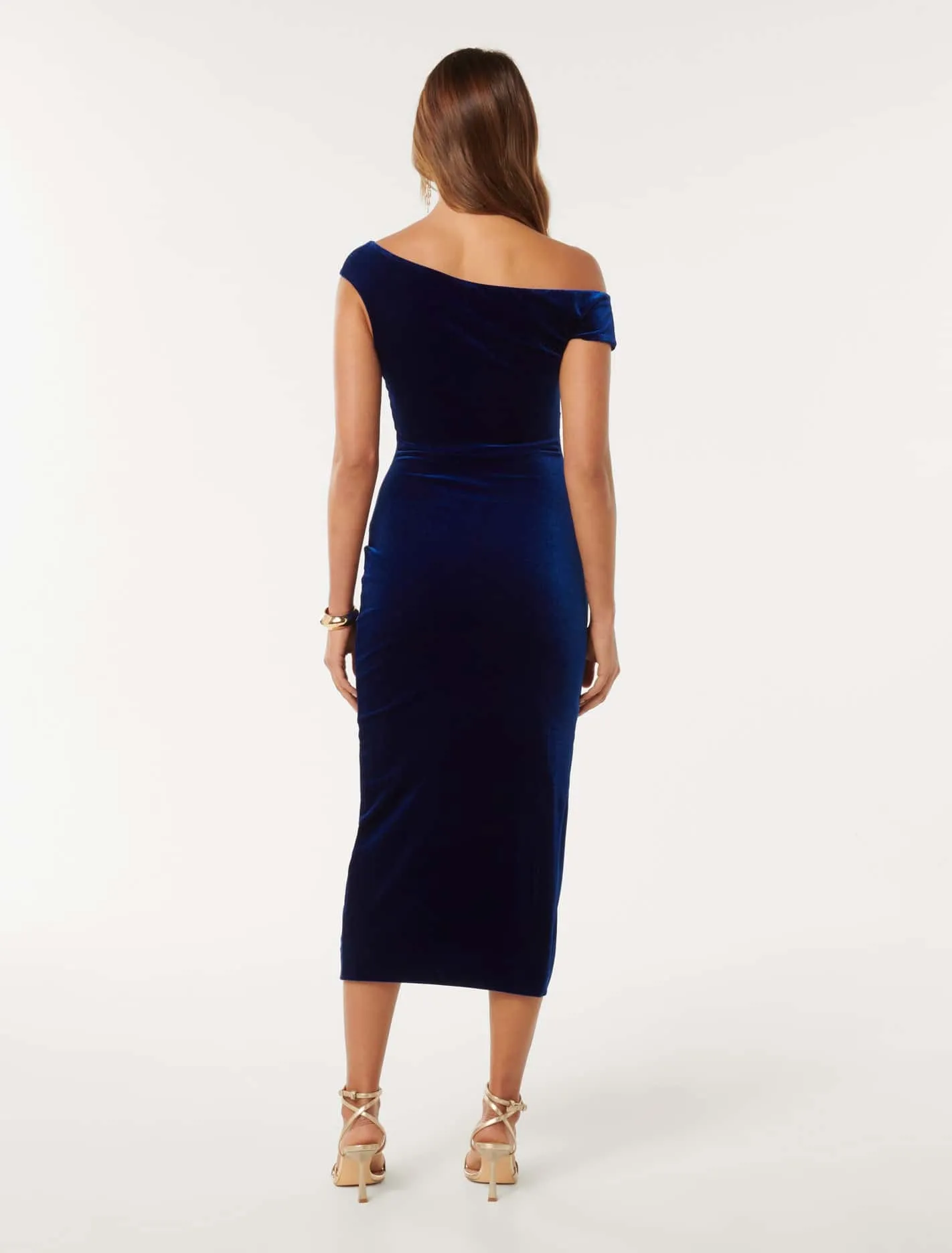 Demi Tipped Shoulder Velvet Bodycon Dress