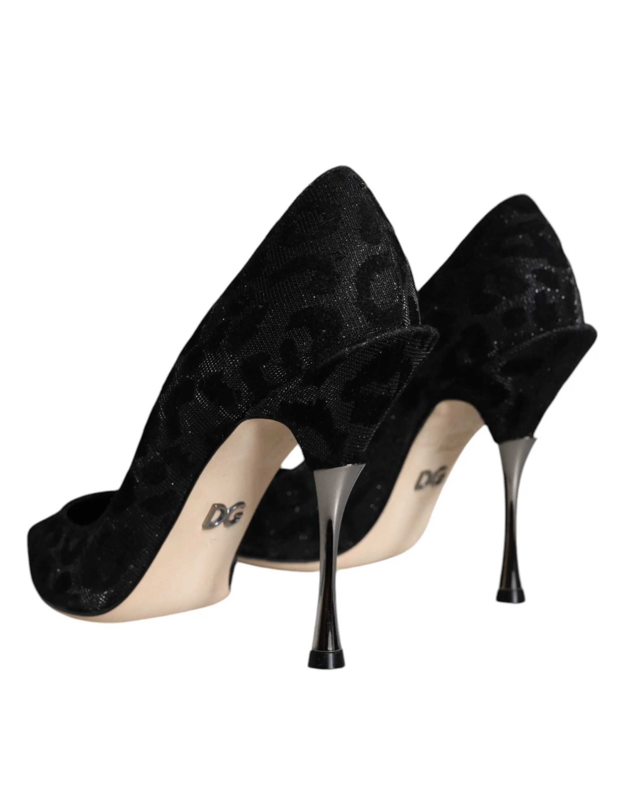 Dolce & Gabbana Leopard Lurex Pumps In Black