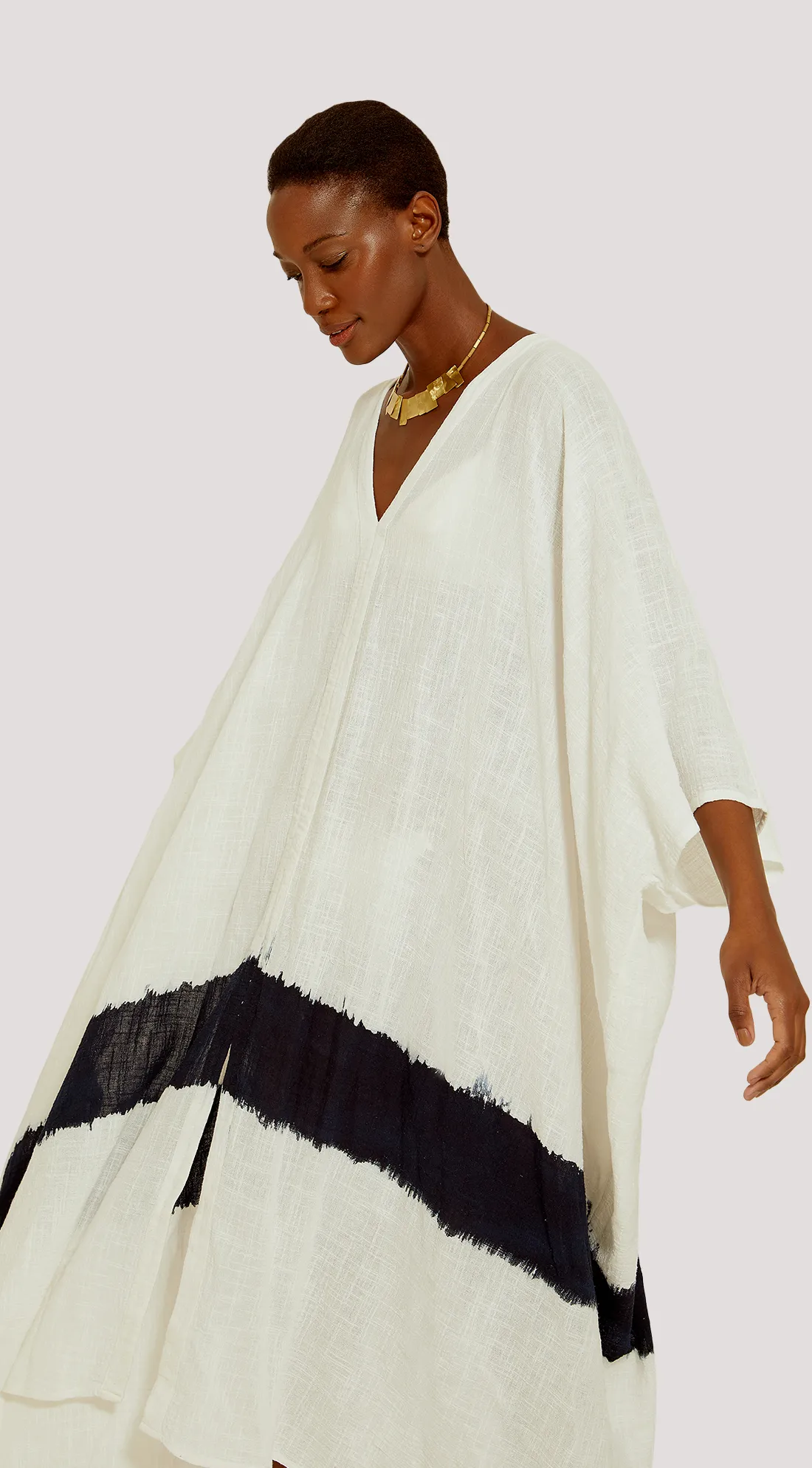 DYED ASYMMETRICAL KAFTAN