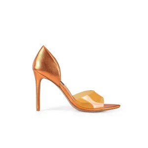 Ella Pump Orange Vinylite & Metallic Leather