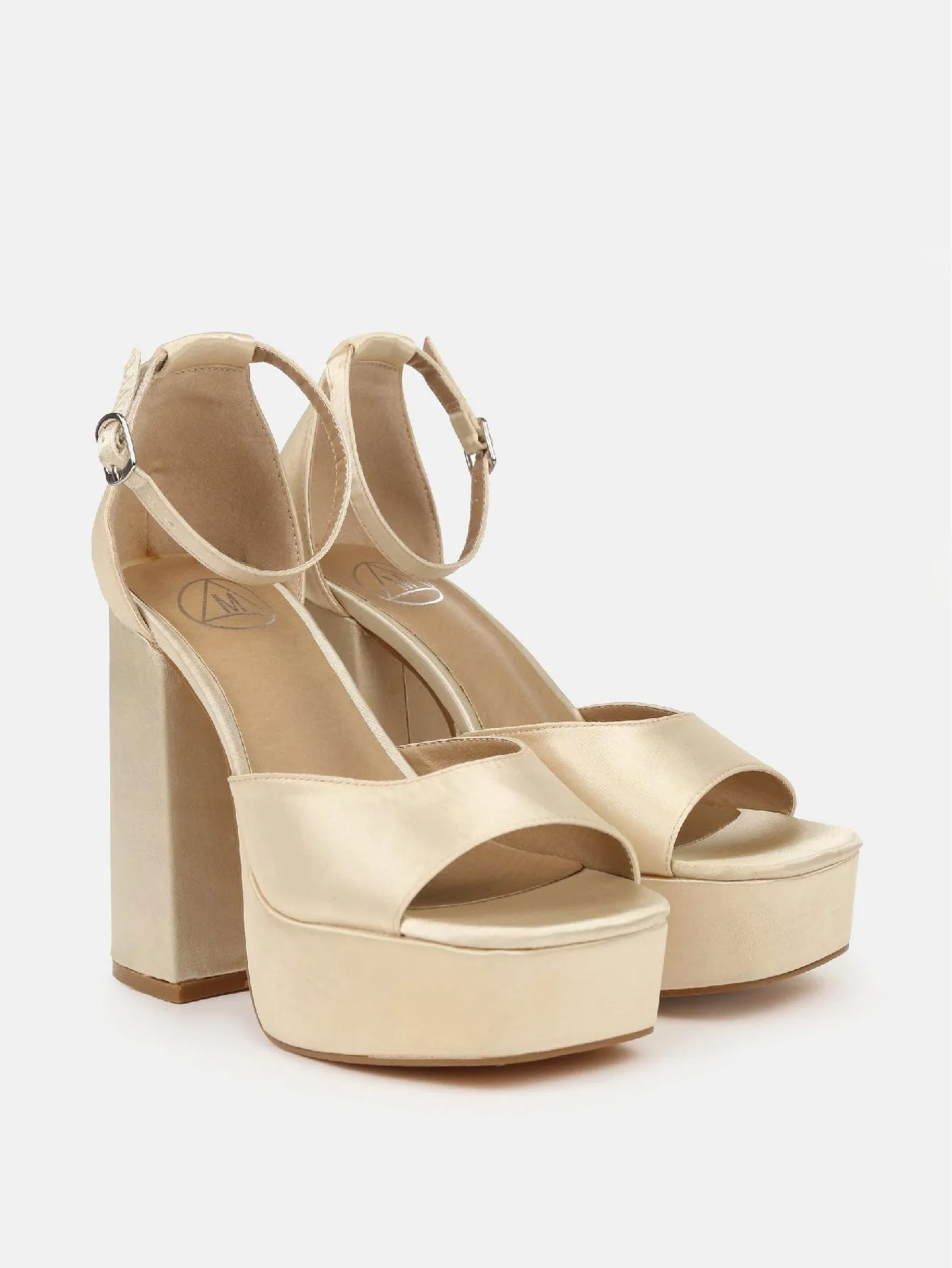 Extreme Platform Satin Heeled Sandals