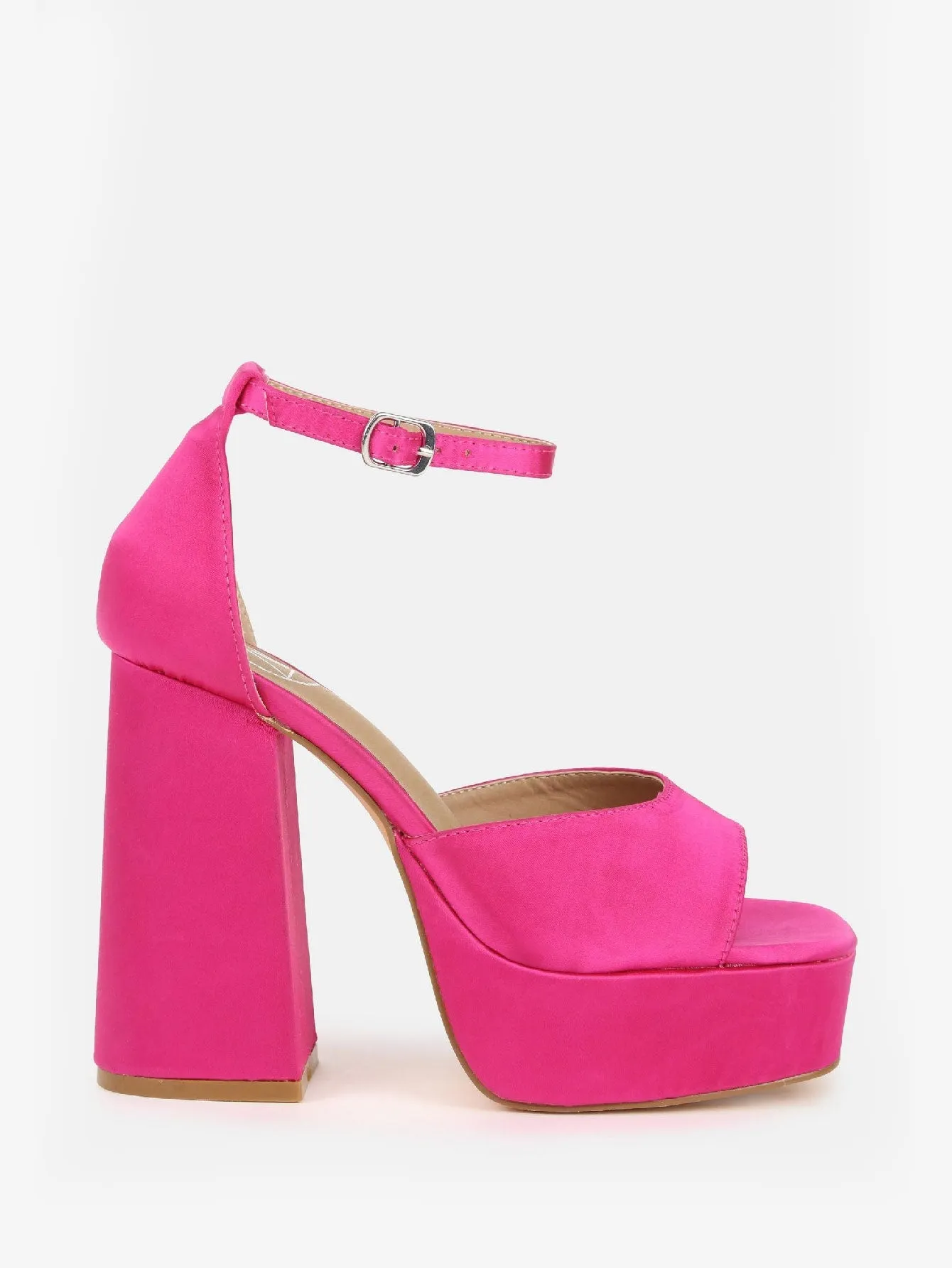 Extreme Platform Satin Heeled Sandals