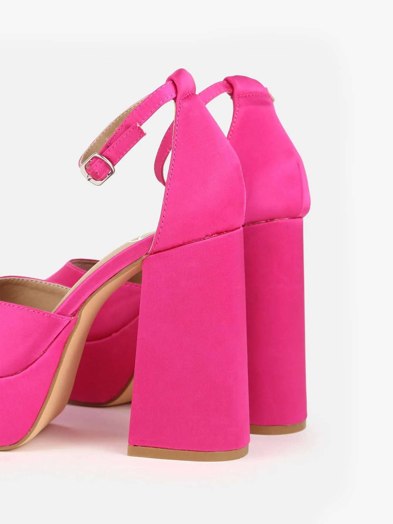 Extreme Platform Satin Heeled Sandals
