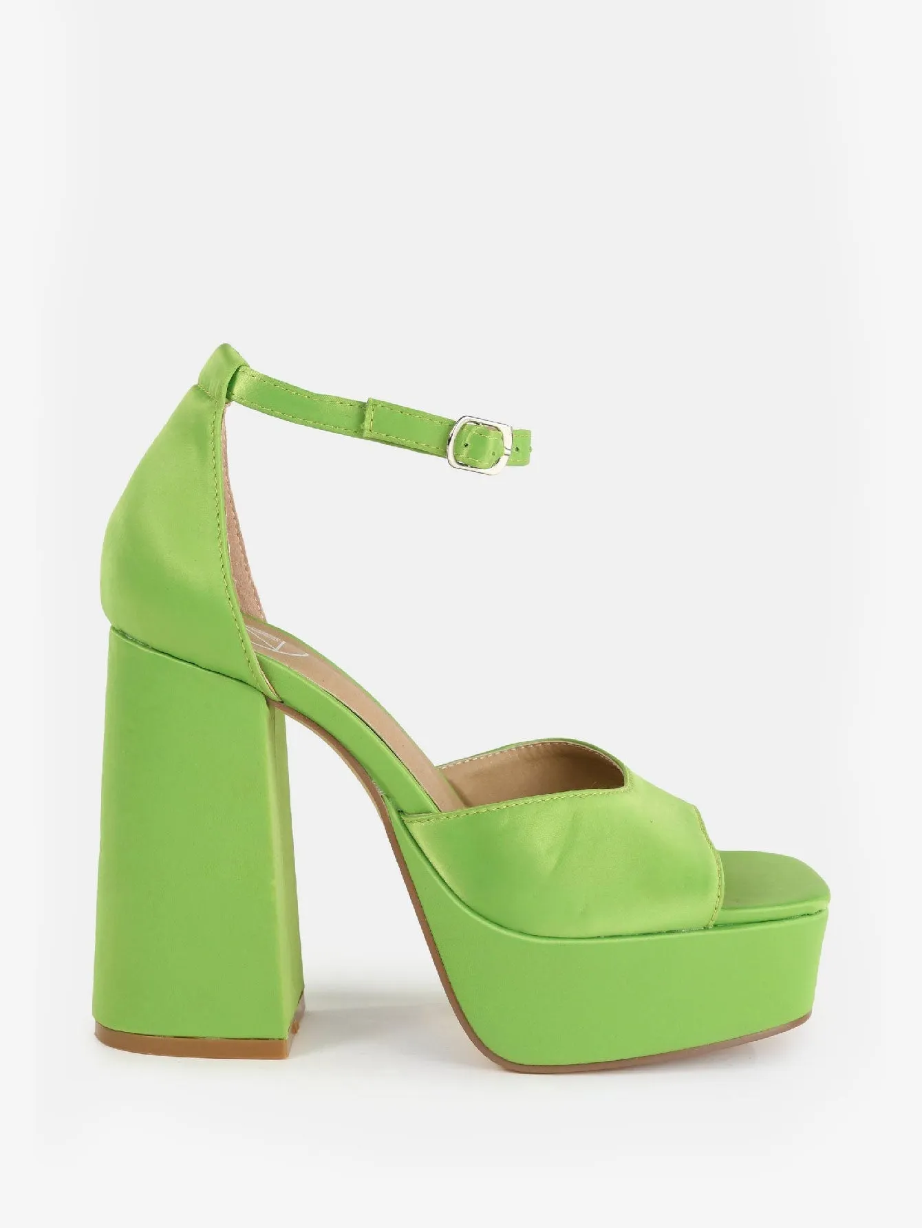 Extreme Platform Satin Heeled Sandals