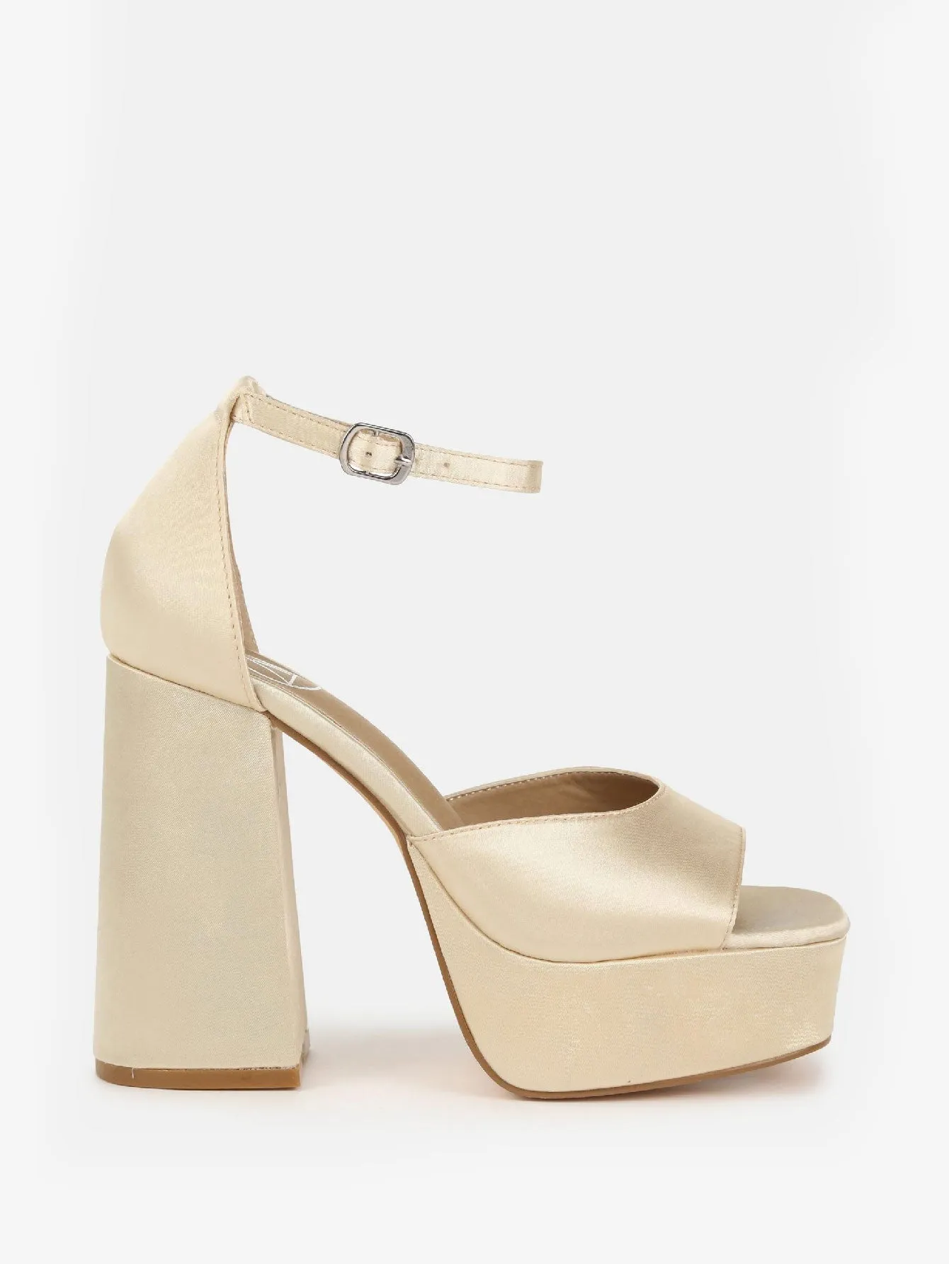 Extreme Platform Satin Heeled Sandals