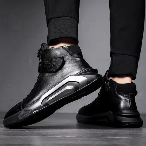 High Top Trendy Black Martin Boots