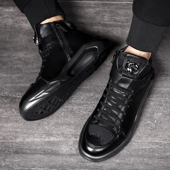 High Top Trendy Black Martin Boots