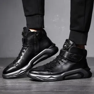 High Top Trendy Black Martin Boots