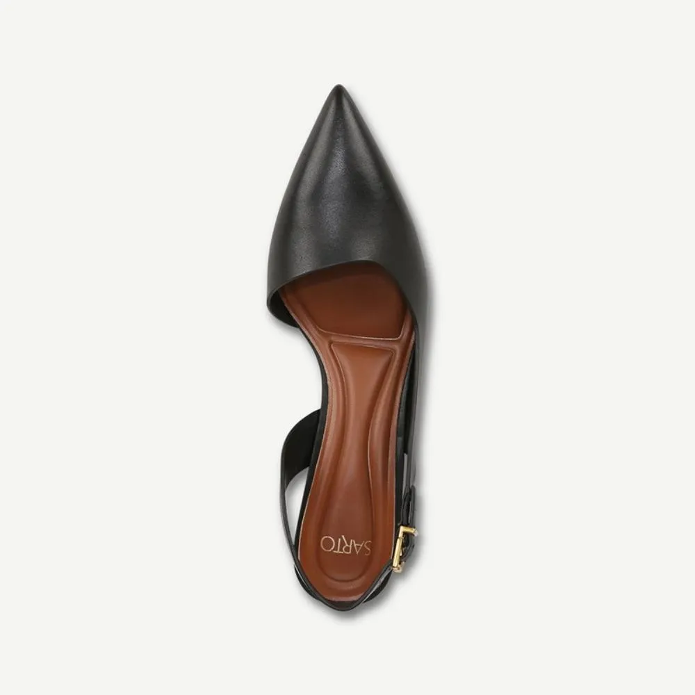 Kimberly Black Leather Franco Sarto Slingback Pumps