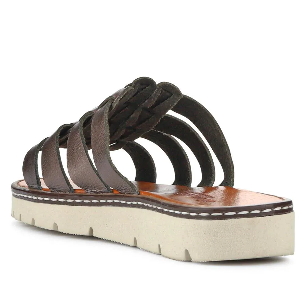 Leather Strappy Mule Sandals - EDNB40106 / 326 916