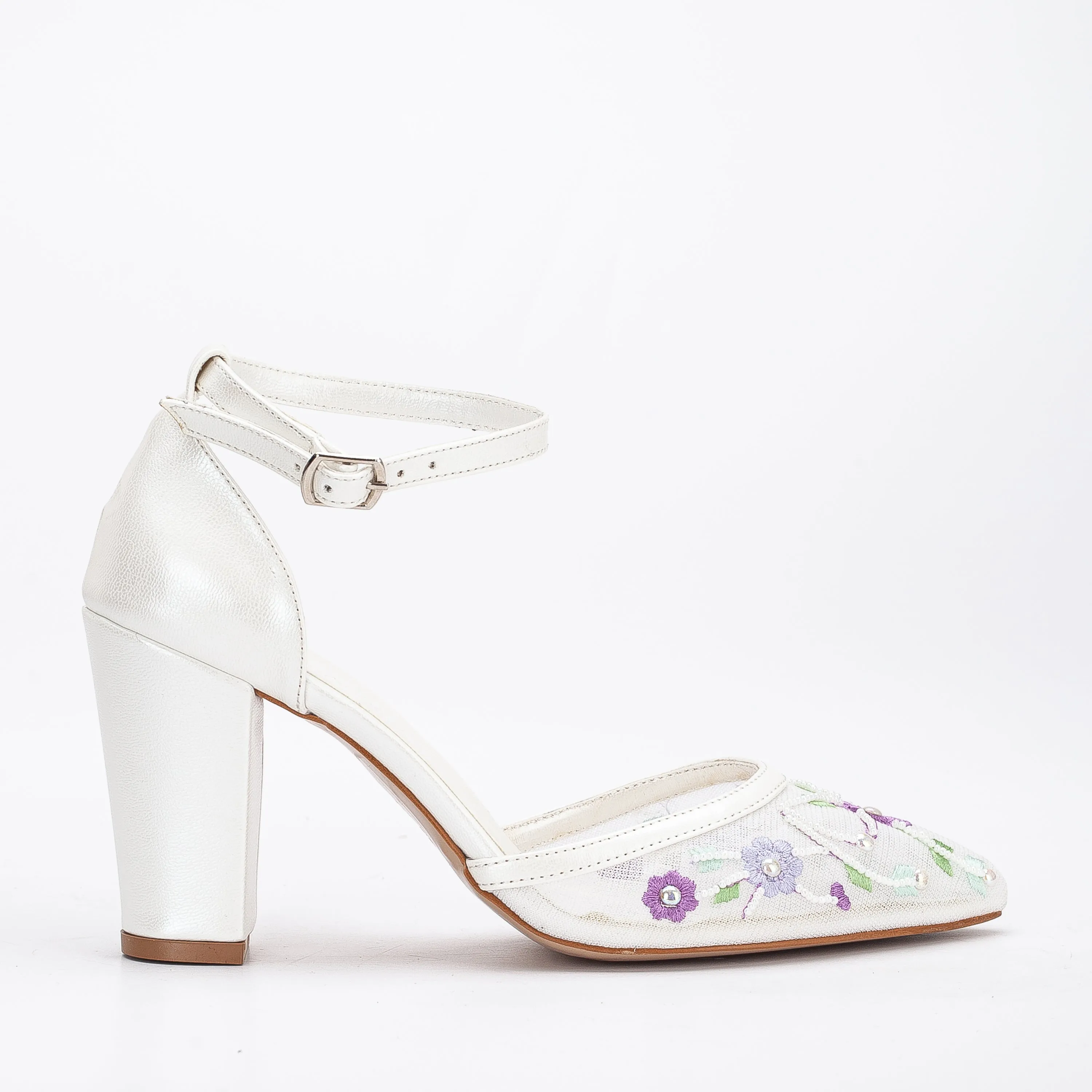 Lorraine - Ivory Floral Lace Wedding Shoes