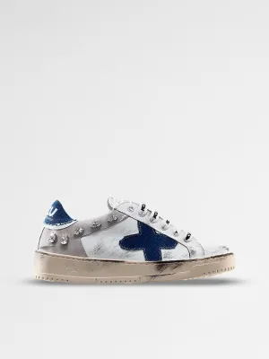 MCU Women Blue low-top Sneakers Swarovski Stones