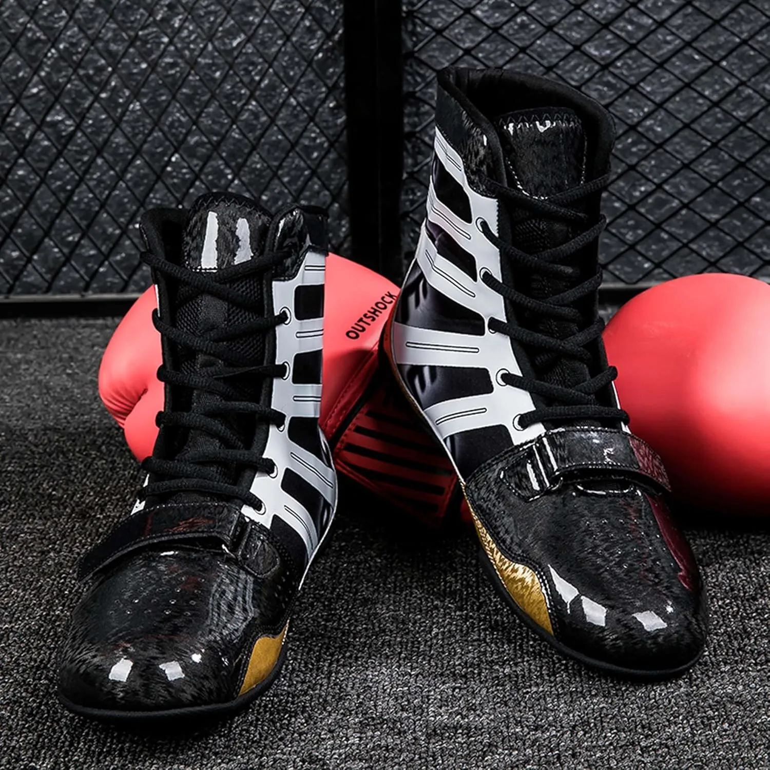 Men's and Women's High Traction Wrestling Shoes for Men,Durable Shoes for Wrestling, Boxing, Weightlifting & Bodybuilding -Combat Sports Footwear, Lightweight Gym Shoes