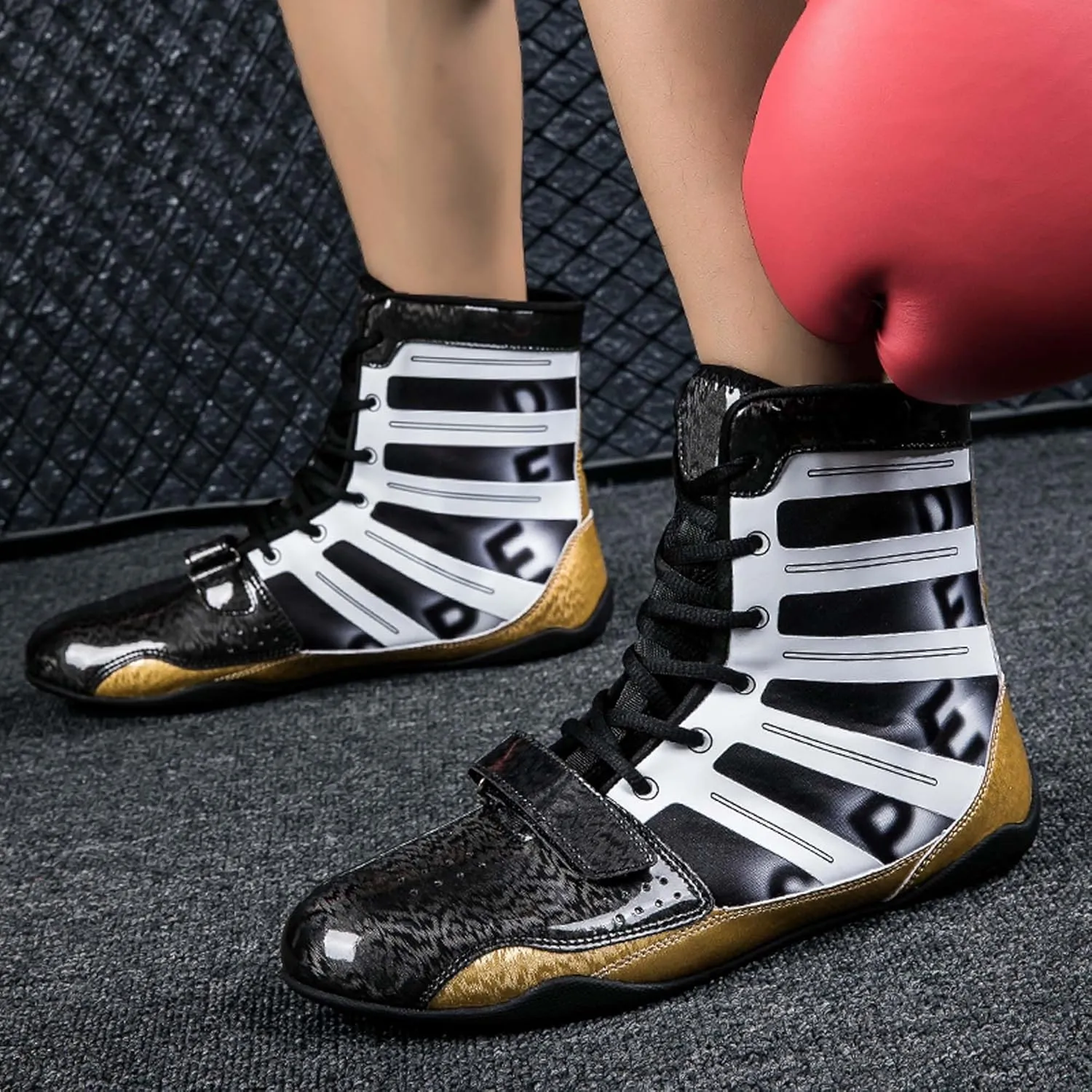 Men's and Women's High Traction Wrestling Shoes for Men,Durable Shoes for Wrestling, Boxing, Weightlifting & Bodybuilding -Combat Sports Footwear, Lightweight Gym Shoes