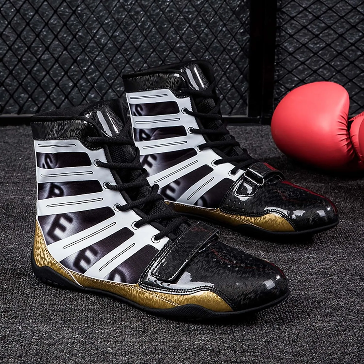 Men's and Women's High Traction Wrestling Shoes for Men,Durable Shoes for Wrestling, Boxing, Weightlifting & Bodybuilding -Combat Sports Footwear, Lightweight Gym Shoes