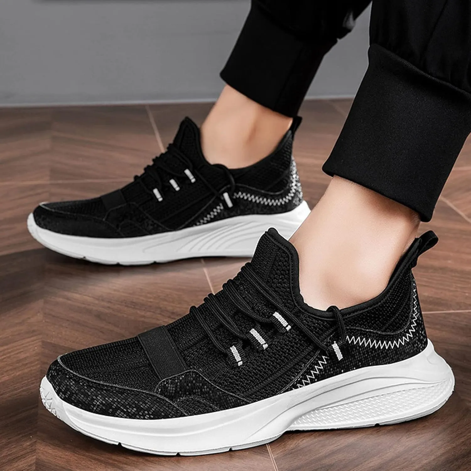 Men's Walking Running Tennis Cushioning Shoes Sumemr Breathable Mesh Non Slip Athletic Gym Workout Jogging Comfortable Sneakers for Men Daily