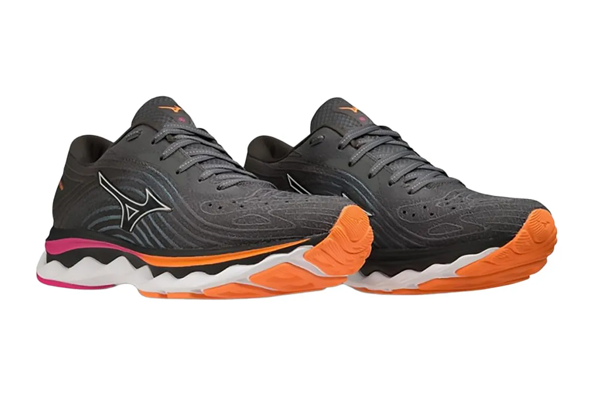 Mizuno Wave Sky 6 D Iron Gate/Nimbus Cloud Neon Pink Womens