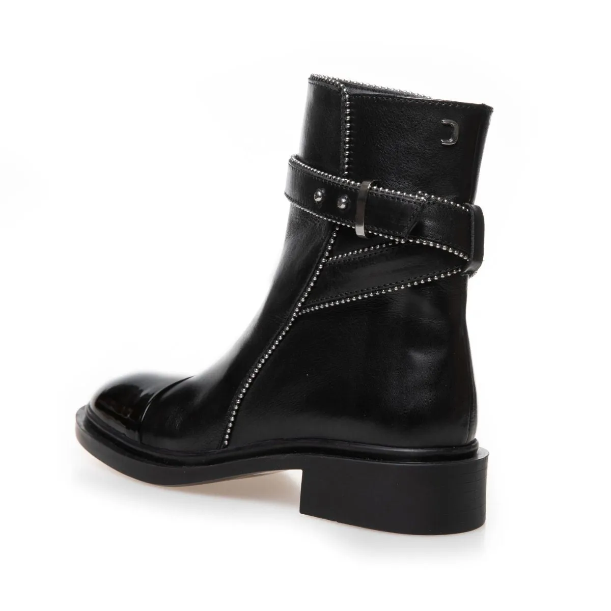 My Moves leather boot black/w patent toe