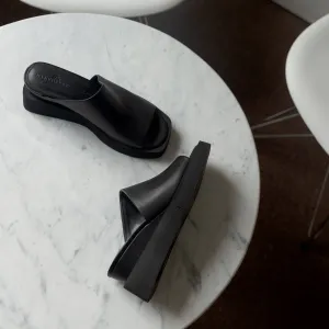 NAKED FEET - INFINITY in BLACK Wedge Sandals