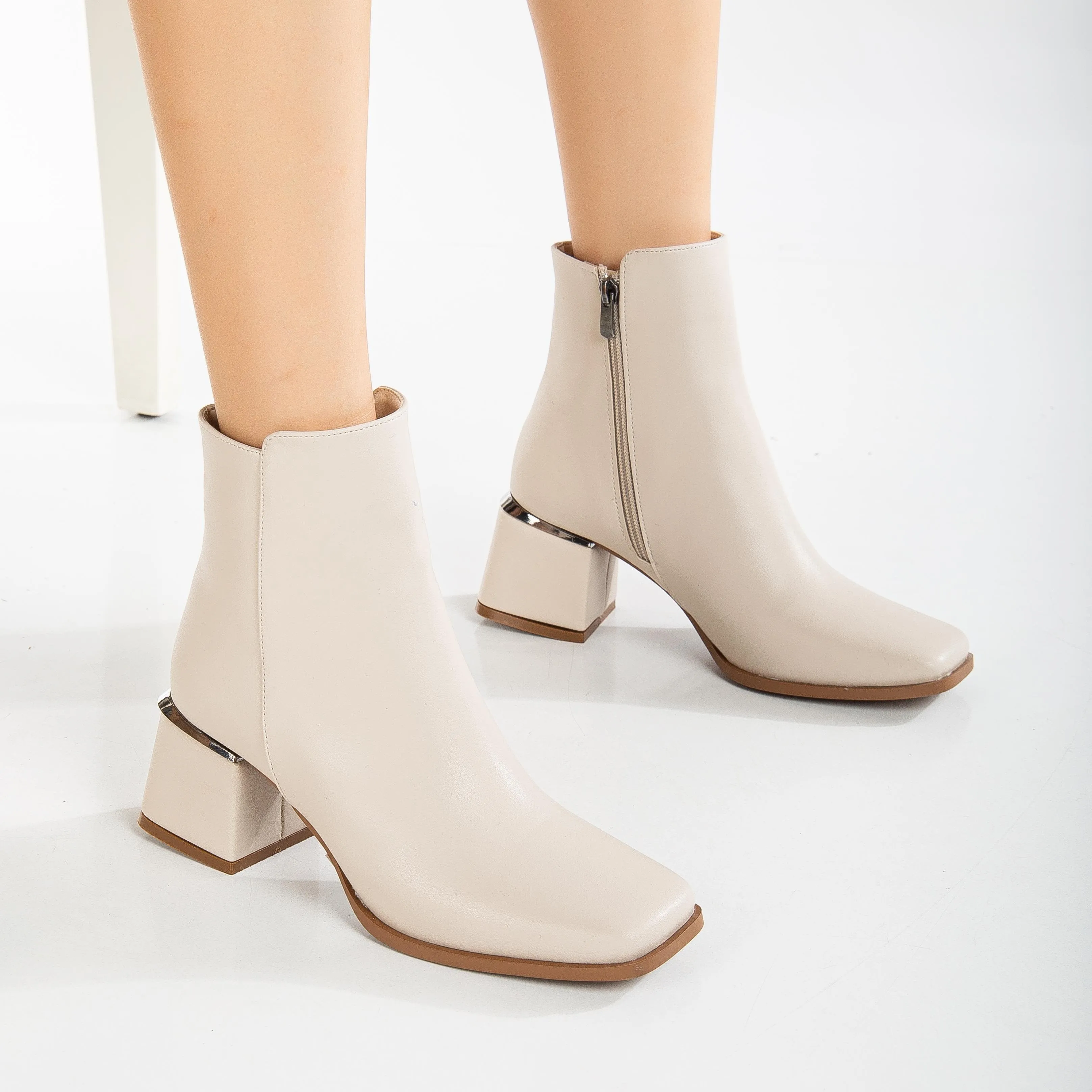 Odette - Beige Ankle Boots