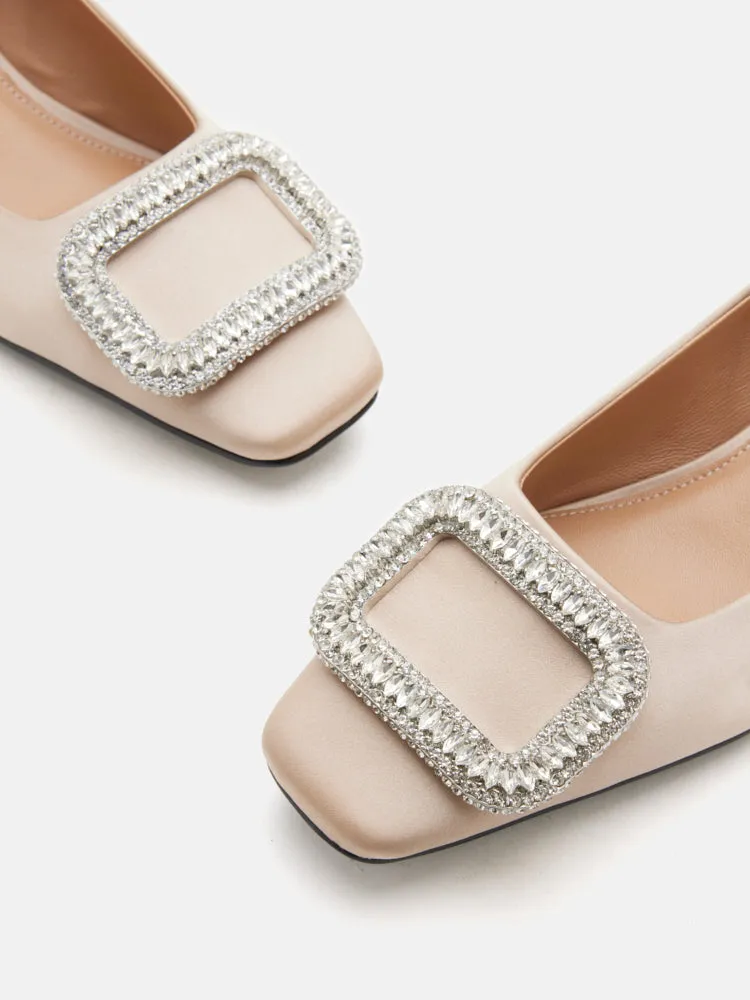 Olea Crystal Embellished Buckle Heels