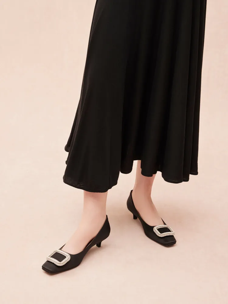 Olea Crystal Embellished Buckle Heels