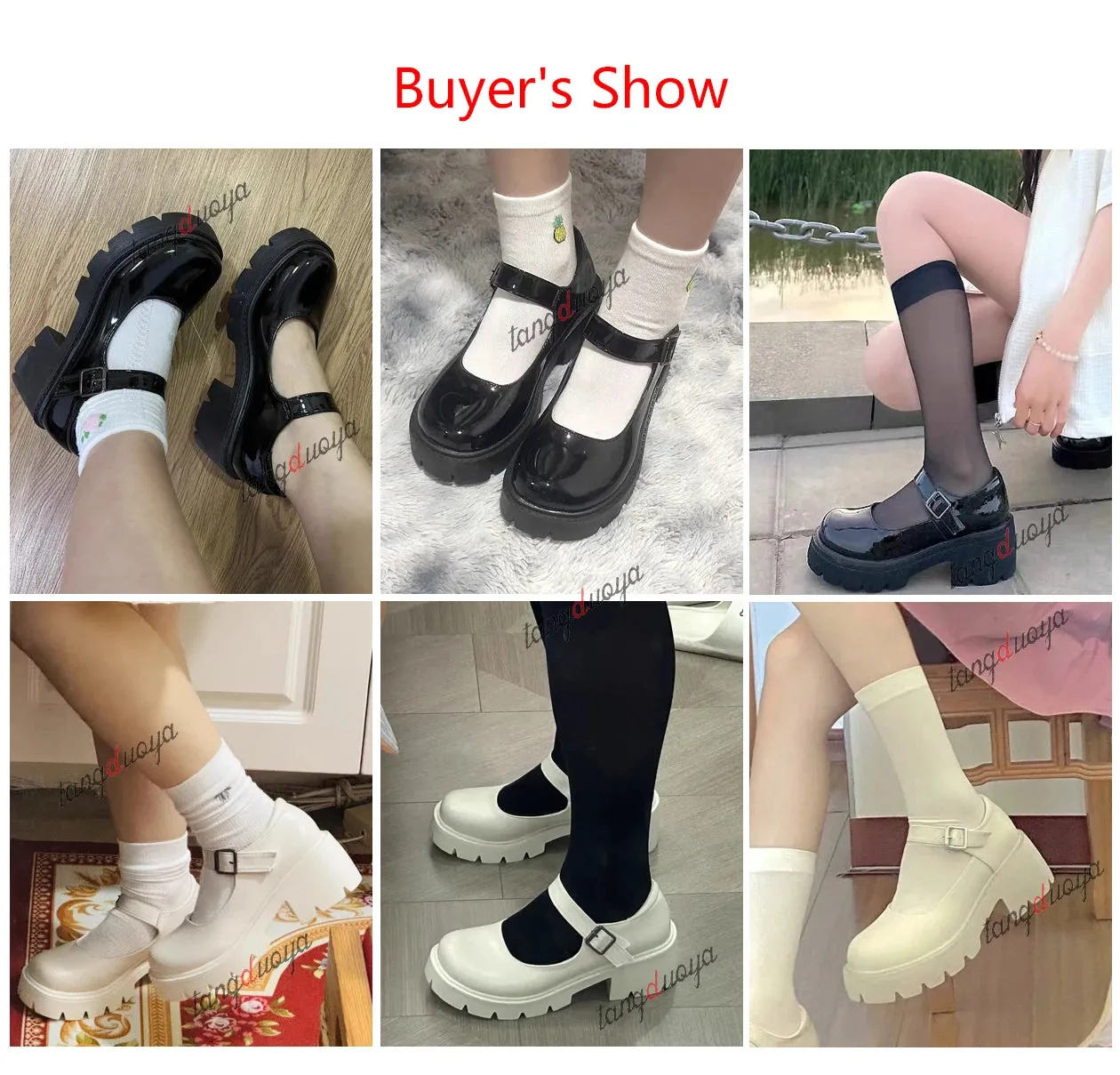 Shoes on heels Women mary janes shoes platform shoes Women's Vintage College Style Lolita shoes Girls black High Heel shoes