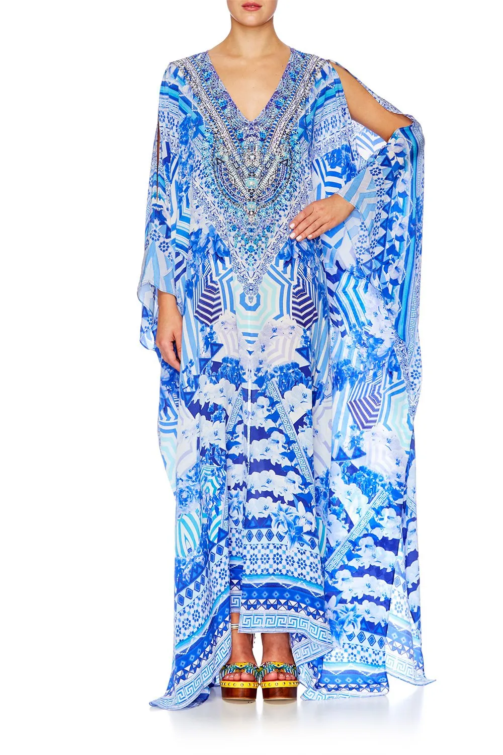 SLIT FRONT & SLEEVE KAFTAN THROWING SHADE