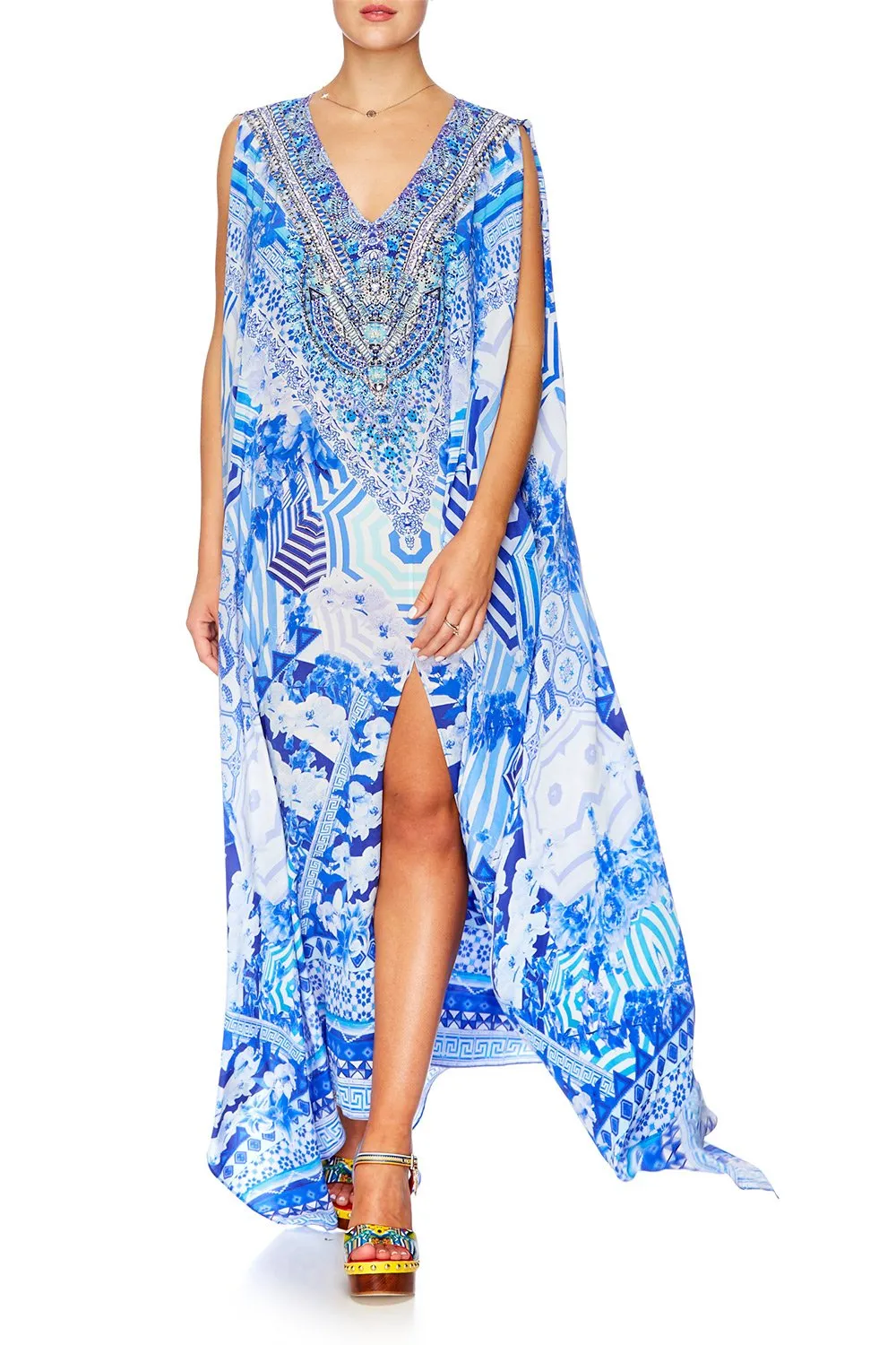 SLIT FRONT & SLEEVE KAFTAN THROWING SHADE