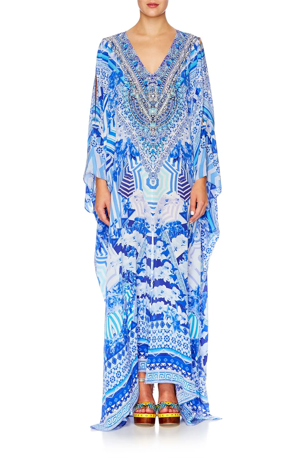 SLIT FRONT & SLEEVE KAFTAN THROWING SHADE