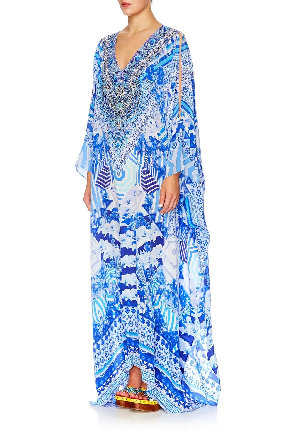 SLIT FRONT & SLEEVE KAFTAN THROWING SHADE