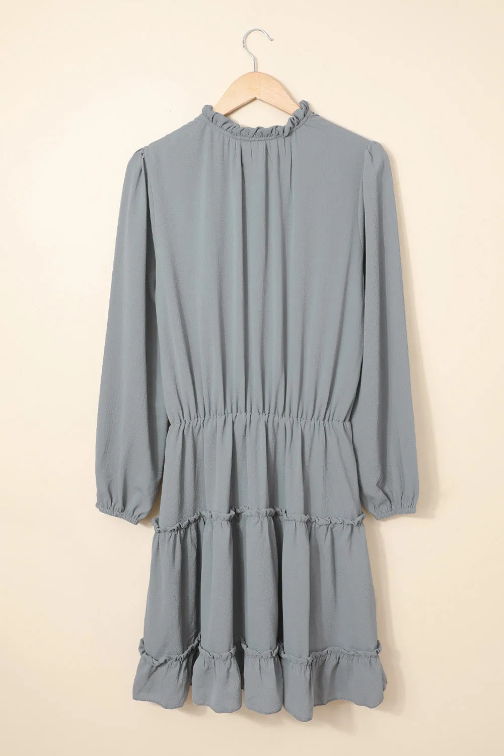Solid Long Sleeve Mini Dress