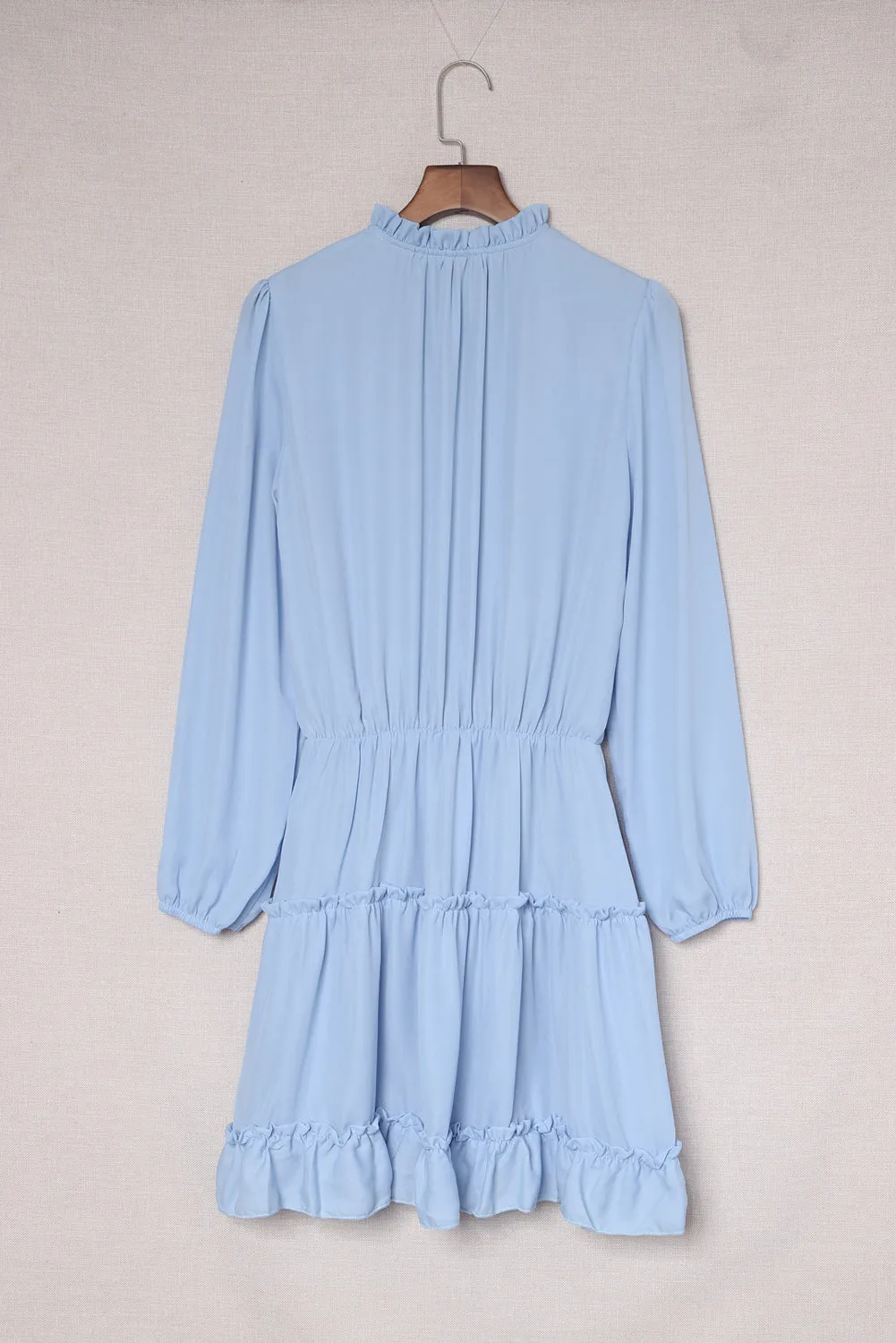 Solid Long Sleeve Mini Dress