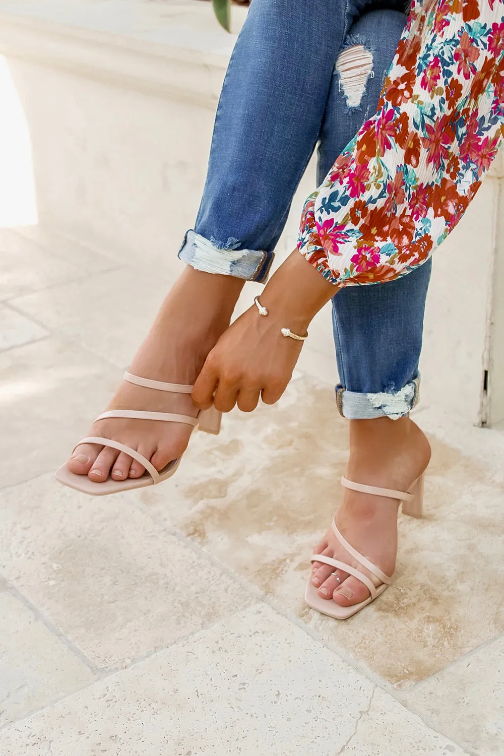 The Jane Strappy Heel - Nude