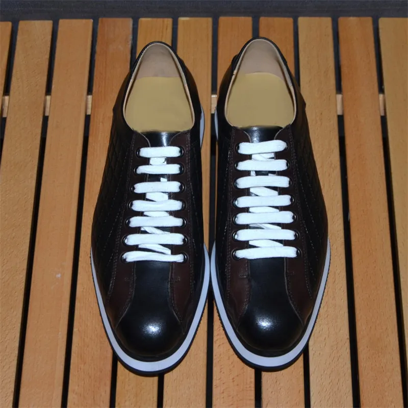 Veltique Croc Texture Lace-Ups
