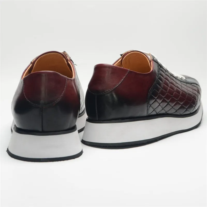 Veltique Croc Texture Lace-Ups
